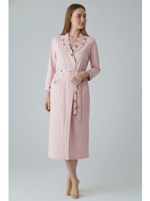 Mecit Pijama Mecit 6311 Pudra Kadın Büyük Beden Sabahlık