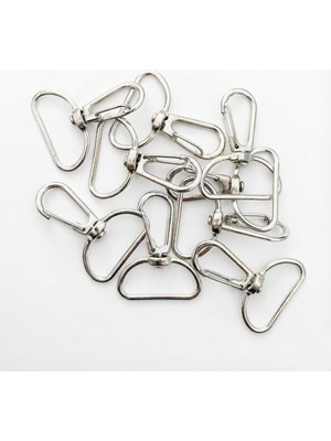 Orhan Çanta 2.5 cm Telli Kanca Nikel (Gümüş) - Metal Çanta ve Cüzdan Askı Klipsi - 200 Adet