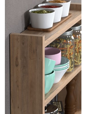 Mutfak Rafı Tezgah Üstü Organizer Ceviz