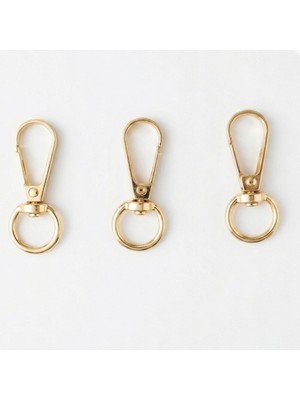 Orhan Çanta 1 cm Yaylı Kanca Light (Gold) - Metal Çanta ve Cüzdan Askı Klipsi - 150 Adet