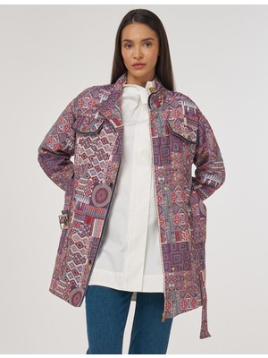 Kayra Desenli Dik Yaka Ceket 13015