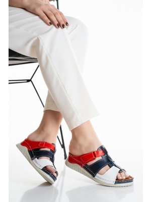 Ender Iç Dış %100 Hakiki Deri Yumuşak Taban Topuksuz Deri Terlik