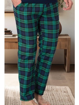 Mecit Pijama Mecit 3000 Yeşil Ekoseli Erkek Tek Alt Pijama