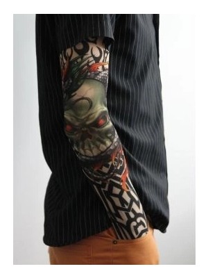 İlkyaz Fashion Giyilebilir Kol Dövmesi Çorap Dövme 3D Baskılı Kol Bacak Dövme 2 Adet Model 18 ILKYZ-KRGRS34