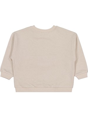 Civil Boys Cep Köpek Nakışlı  2-5 Yaş Sweatshirt - Bej 3-4 Yaş