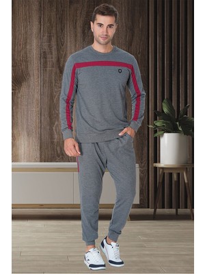 Mecit Pijama Mecit 2784 Füme Büyük Beden Erkek Pijama Takımı