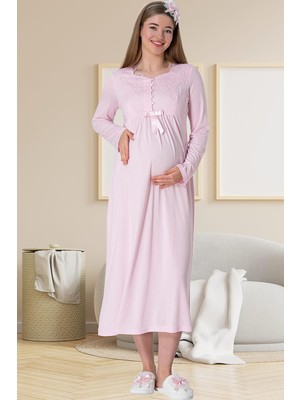 Mecit Pijama Mecit 5415 Pembe Hamile Lohusa Gecelik