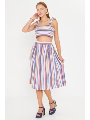 Armonika Kadın Koyu Lacivert Büstiyer Etek Ikili Takım ARM-25Y001092