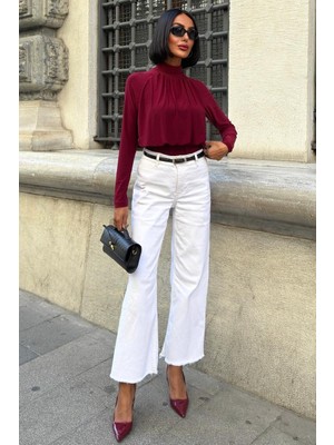 Lijuri Döküm Detaylı Boğazlı Sandy Bluz 3480 R3-E-K4