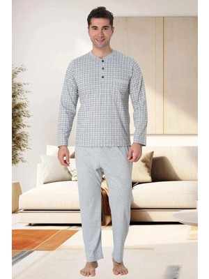 Mecit Pijama By Mecit 2759 Gri Büyük Beden Erkek Pijama Takımı