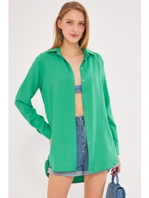 Armonika Kadın Açık Yeşil Tunik Gömlek ARM-19Y001003