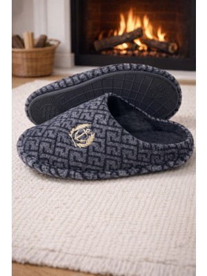 ModaFrato COMFORT Erkek Ev Terliği Ses Yapmayan Taban Yünlü Terlik