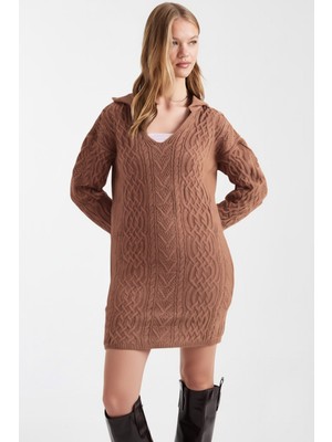 Armonika Kadın Camel V Yaka Triko Kazak ARM-26K136037