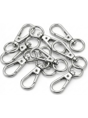 Orhan Çanta 1.3 cm Yaylı Kanca Nikel (Gümüş) - Metal Çanta ve Cüzdan Askı Klipsi - 5 Adet