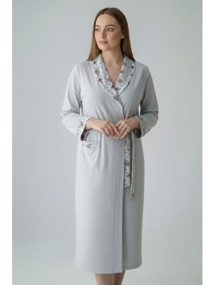 Mecit Pijama Mecit 6311 Mavi Kadın Büyük Beden Sabahlık