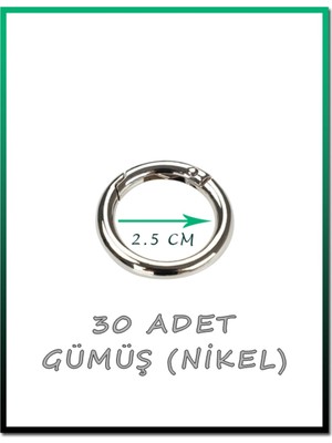 Orhan Çanta Gümüş Açılır Yaylı Halka 30'li Set