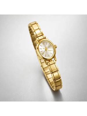 Gold Renkli Çelik Esnek Saat (Içi Beyaz)