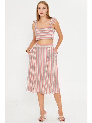 Armonika Kadın Pembe Büstiyer Etek Ikili Takım ARM-25Y001092