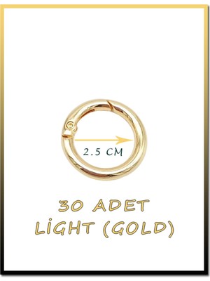 Orhan Çanta 30 Adet 2.5 cm Yaylı Halka Gold