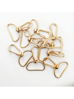 Orhan Çanta 2.5 cm Telli Kanca Light (Gold) - Metal Çanta ve Cüzdan Askı Klipsi - 5 Adet