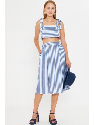 Armonika Kadın Mavi Büstiyer Etek Ikili Takım ARM-25Y001092