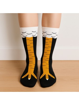 UZN Socks 1 Çift Tavuk Pençesi Desenli Eğlenceli Unisex Çorap – Rahat ve Yumuşak Tavuk Ayağı Çorap