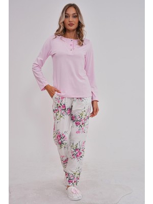 Mecit Pijama Mecit 6121 Fuşya Tüylü Kadın Pijama Takımı