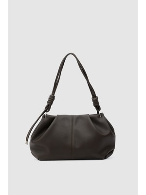 Shule Bags Casa Bağlama Detaylı Omuz Çantası Kahve