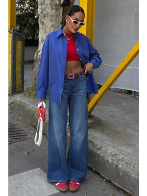 Lijuri Klasik Oversize Poplin Gömlek 3421 R8-H-K4