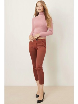 Armonika Kadın Taba Cepli Kumaş Pantolon ARM-26K136080