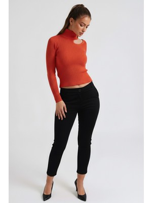 Armonika Kadın Siyah Cepli Kumaş Pantolon ARM-26K136080