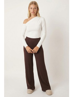 Armonika Kadın Koyu Kahve Yumuşak Dokulu Likralı Pantolon ARM-26K001090