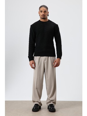 Vamos Baggy Fit Kumaş Pantolon Taş