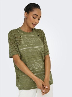 Only Onlanırı S/s O-Neck Top Jrs Kadın Yeşil T-Shirt - 15350242