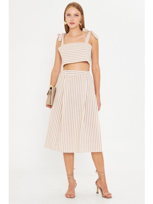 Armonika Kadın Bej Büstiyer Etek Ikili Takım ARM-25Y001092