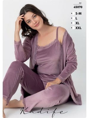 Kadife Üçlü Pijama (Fransız Kadife)