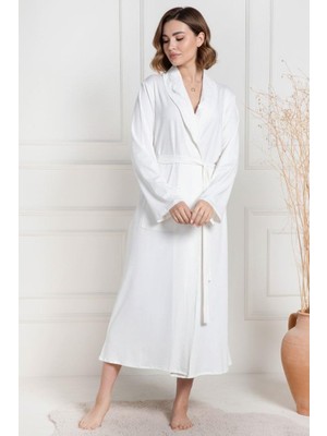 Mecit Pijama Mecit 6107 Ekru Kadın Büyük Beden Sabahlık