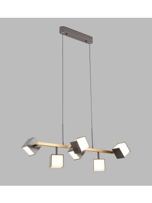 6 Kollu Masa Üstü Led AYDINLATMA-9056-6DUZUN MASAÜSTÜ AYDINLATMABAŞLIKLARI KÜP ŞEKLİNDE