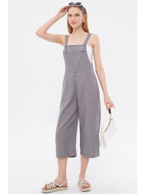 Armonika Kadın Koyu Gri Bahçıvan Tulum ARM-20K001117