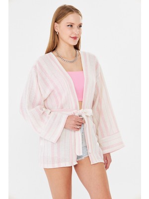 Armonika Kadın Pudra Kemerli Kimono ARM-25Y001073