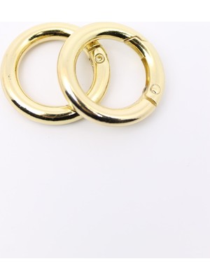 Orhan Çanta Light Gold Yaylı Halka, Örgü ve Hasır Çanta Aksesuarı 6’lı Set 2cm