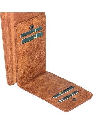 Gp Iguana Avjin 6.9 Inch Uyumlu Deri Kılıf Cüzdan Askılı TN11 Taba