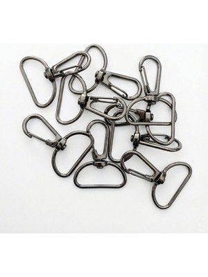 Orhan Çanta 2.5 cm Telli Kanca Siyah Nikel (Antrasit) - Metal Çanta ve Cüzdan Askı Klipsi - 250 Adet