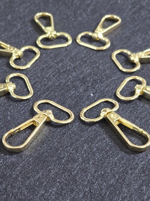 Orhan Çanta 20 Adet 2 Cm Yay Kanca Gold Anahtarlık Halkası - Metal Yaylı Klips