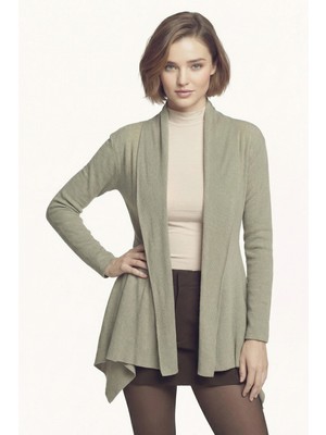 Armonika Kadın Mint Desenli Triko Salaş Hırka ARM-26K001006