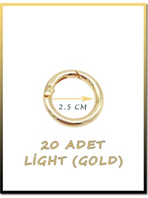 Orhan Çanta 20 Adet 2.5 cm Yaylı Halka Gold