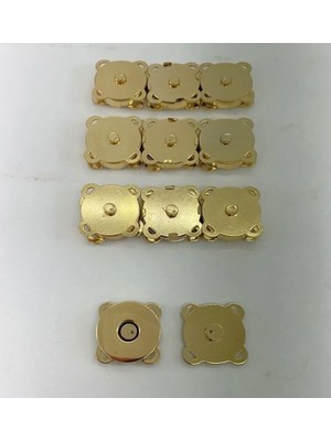 Orhan Çanta 10 Adet Gümüş Dikilebilir Mıknatıslı Çıtçıt - 18 mm Çanta Kilidi ve Cüzdan Klipsi - Kolay Montaj Seti