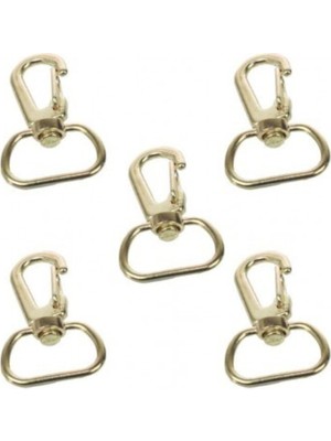 Orhan Çanta Gold Makrome Anahtarlık Aparatı 80 Adet 2.5 Cm Telli Kanca Klipsi Anahtarlık Halkası