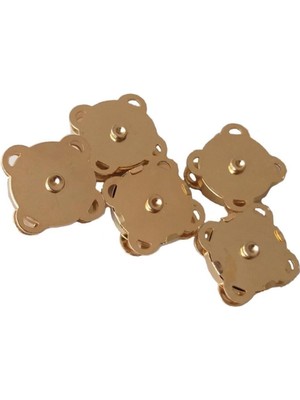 Orhan Çanta 5 Adet Gold Dikilebilir Mıknatıslı Çıtçıt - 18 mm Örgü ve Kağıt İp Çanta Kilidi - Lüks Altın Sarısı