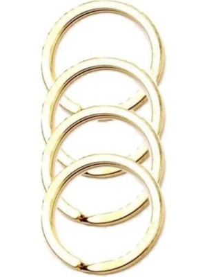 Orhan Çanta Zincirsiz Boş Yassı Model Anahtarlık Halkası 2.5 cm - 50 Adet Gold